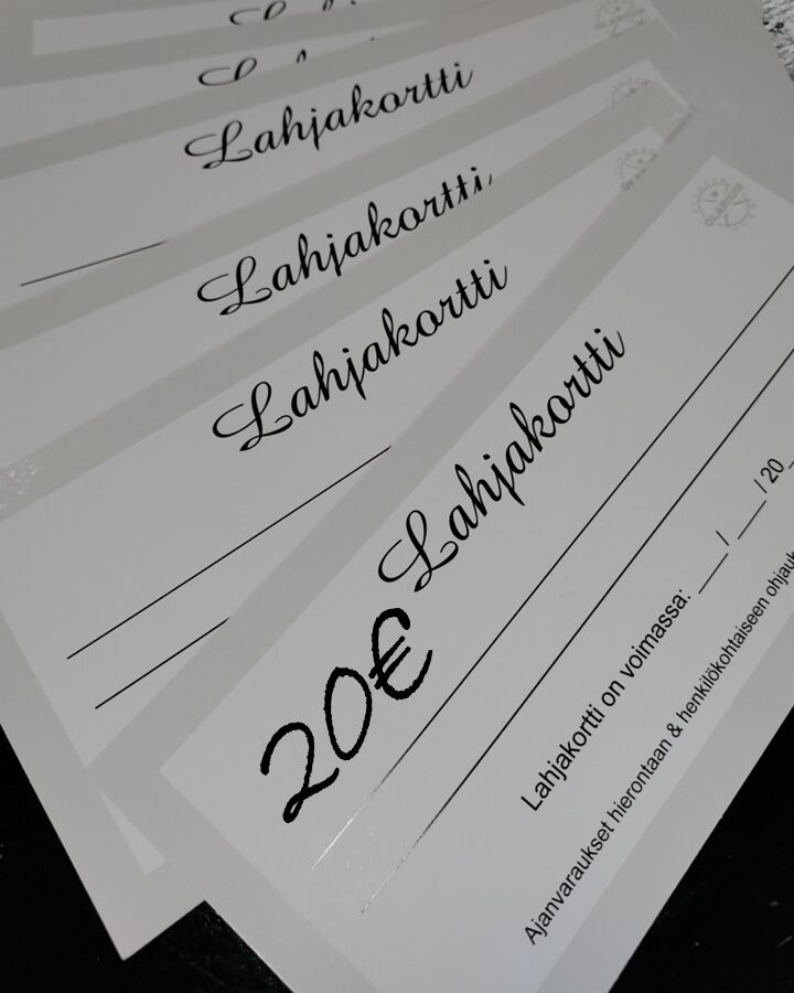 Gift card: 20€ sport services